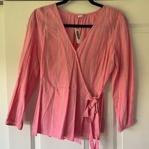 Womens Old Navy Wrap Blouse 7/8 sleeves size small